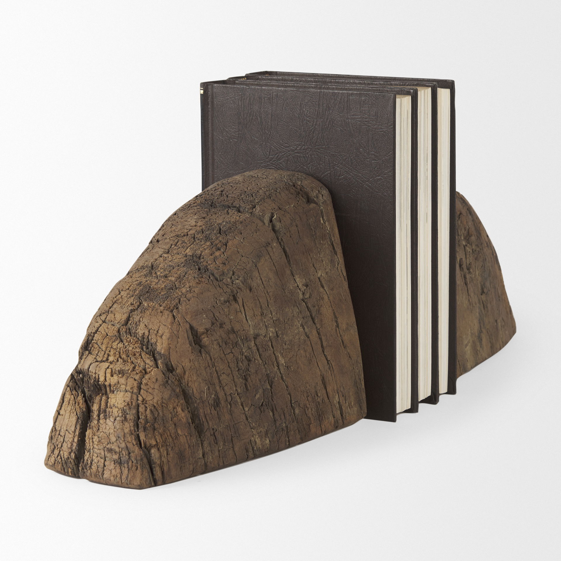 Incana Handmade Reclaimed Wooden Bookends, by Mercana, 11" length x 3.5" width x 10" height View 4