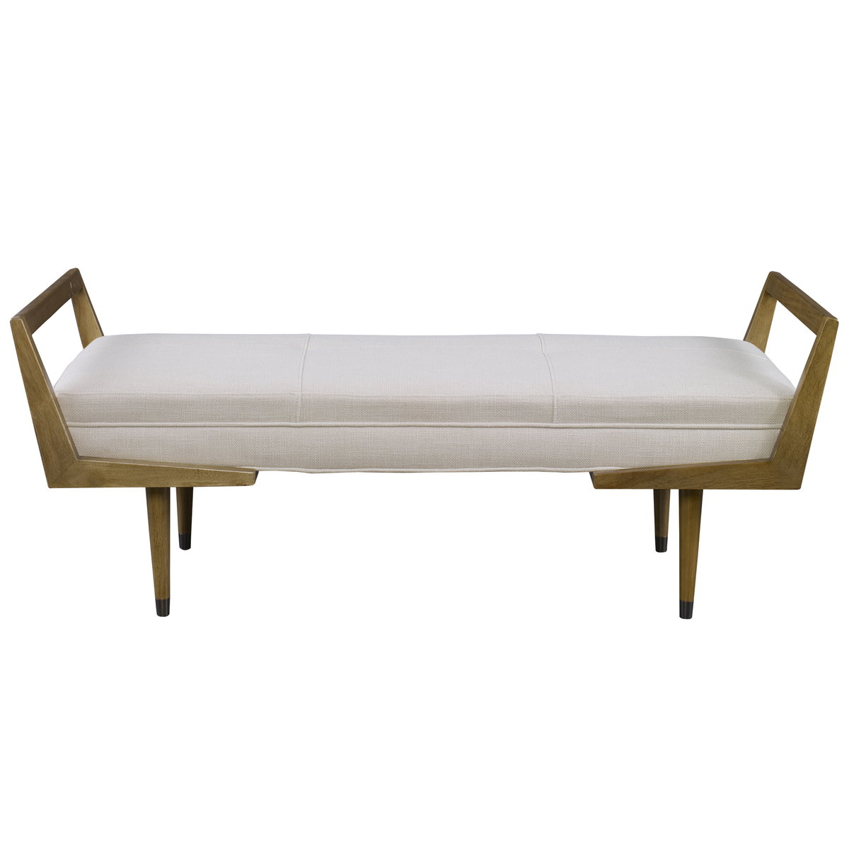 Waylon Modern Ivory Bench, Benche by Uttermost, 59.25" width x 23" height x 20" depth View 1