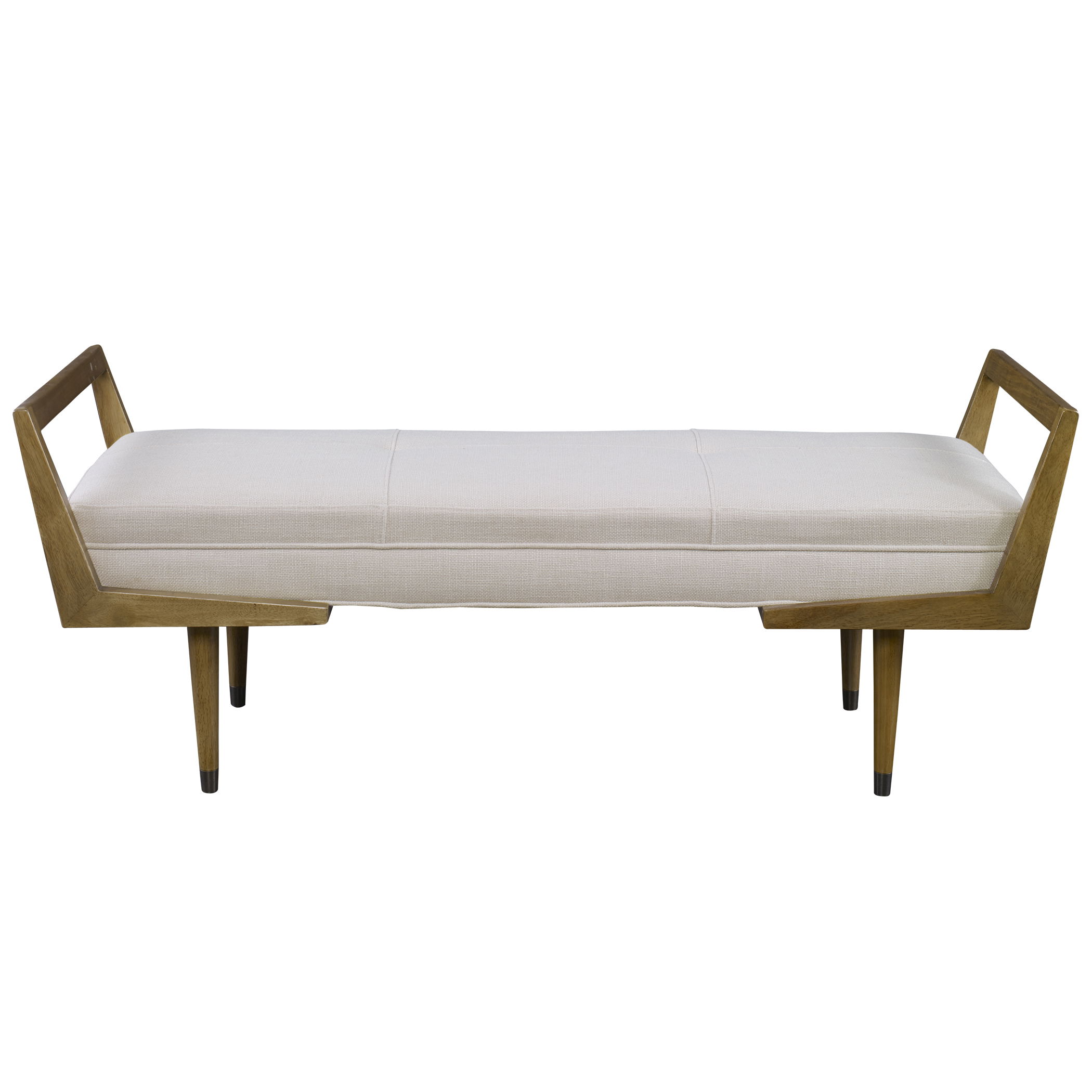 Waylon Modern Ivory Bench, Furniture by Uttermost, 59.25" width x 23" height x 20" depth View 1