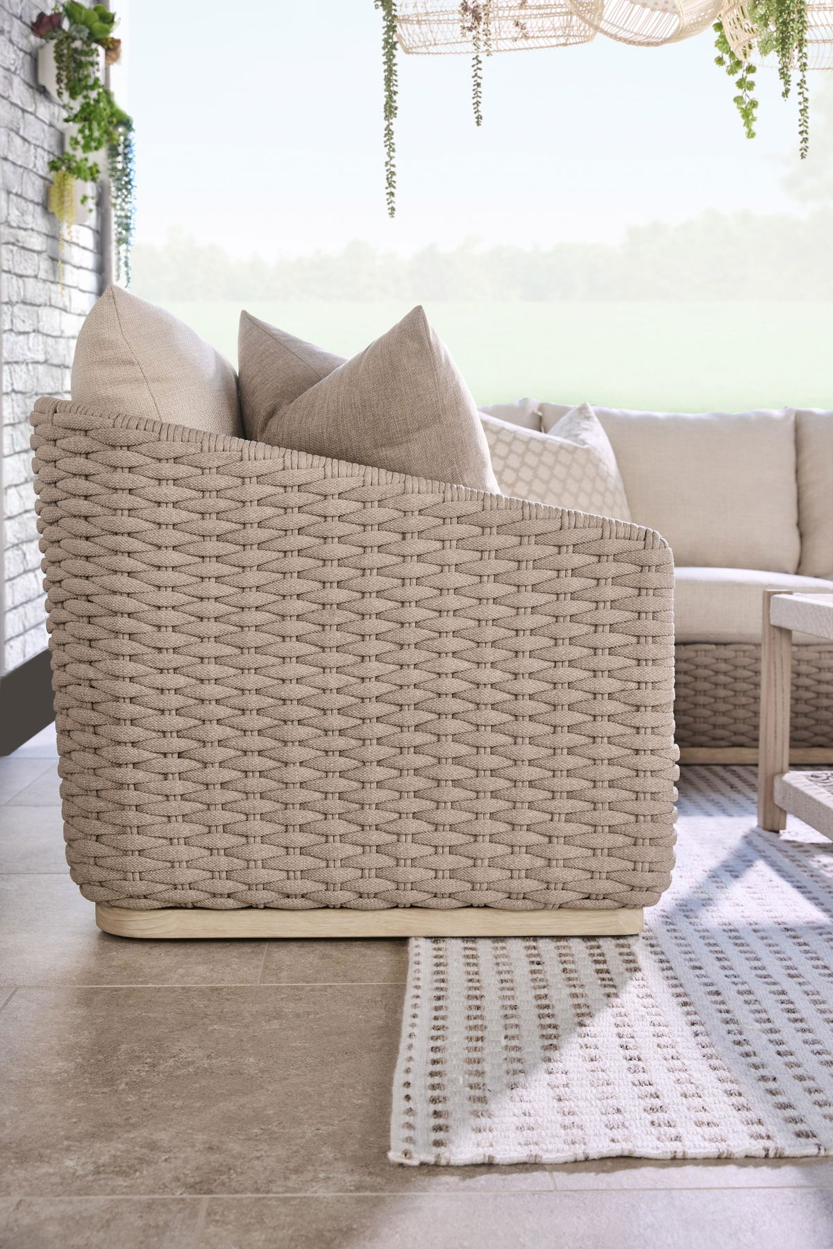 Caspian Outdoor Modular Left Facing 1-Arm Sofa, Seating by Essentials for Living, 58" width x 36" height x 36" depth View 10
