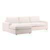 Bryce Chaise Sectional Cream, Sectional Sofa by Dovetail, 115" width x 34.68" height x 74.5" depth thumbnail 1