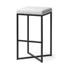 Frodo Backless 29.75in Seat Bar Stool | White Fabric with Black Metal, Counter & Bar Stool by Mercana, 16.54" length x 16.54" width x 30" height thumbnail 1