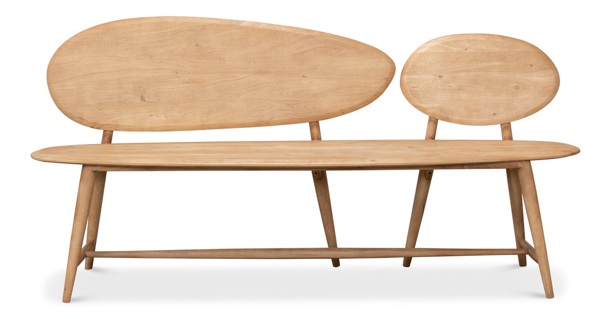 Pebble Bench, by Sarreid, 1'7" length x 6'1" width x 3'1" height View 2