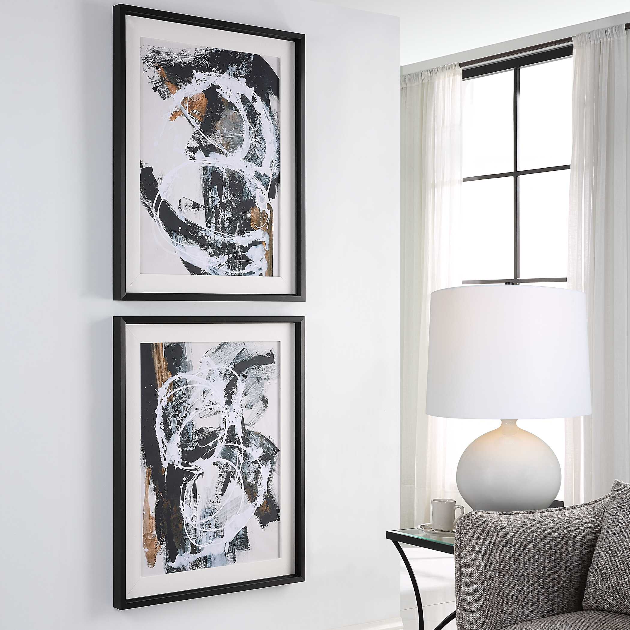 Winterland Abstract Prints Set/2, Painting by Uttermost, 30.75" width x 38.75" height x 2" depth View 4