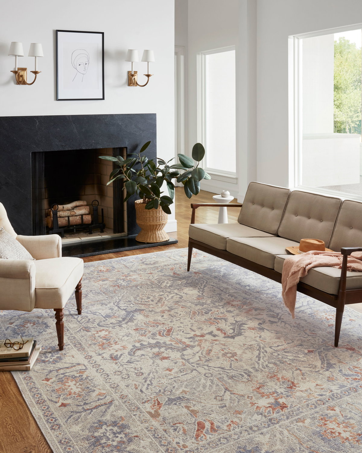 Chris Loves Julia x Loloi Rosemarie Rug, 1'6" length x 1'6" width View 2