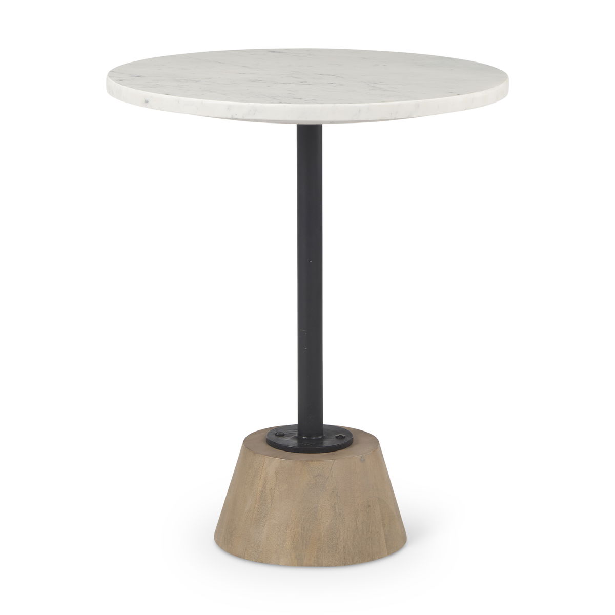 Maxwell Marble Top Pedestal End/Side Table, Side & End Table by Mercana, 20" length x 20" width x 24" height View 1