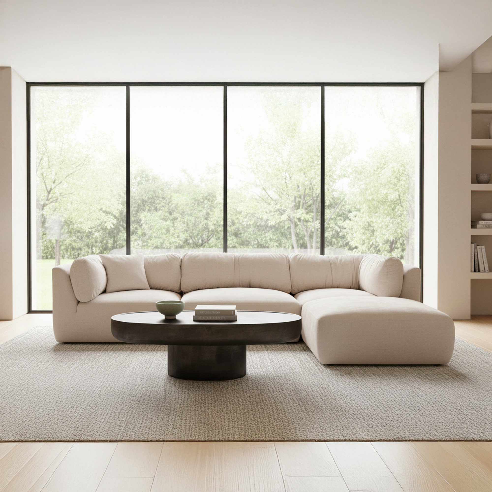 Matina Modular Sofa Oatmeal, Sectional Sofa by Moe's Home, 118" width x 30.7" height x 40.9" depth View 8