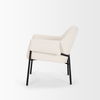 Brently Accent Chair with Cream Boucle Fabric & Matte Black Metal Legs thumbnail 3