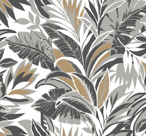 Palm Silhouette Black & Gold Wallpaper