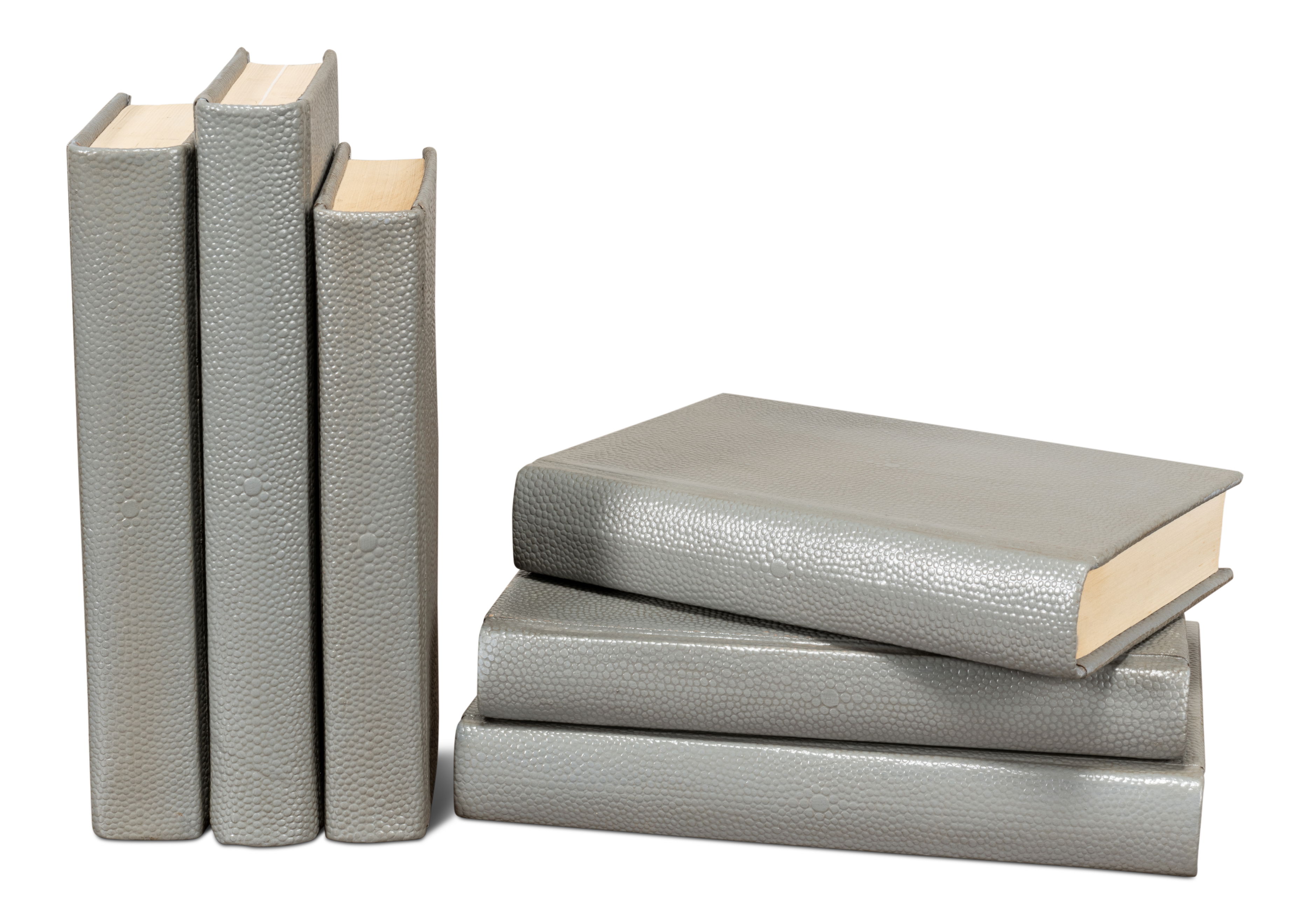 Shagreen Books, Set Of 12, Storm Grey large image 