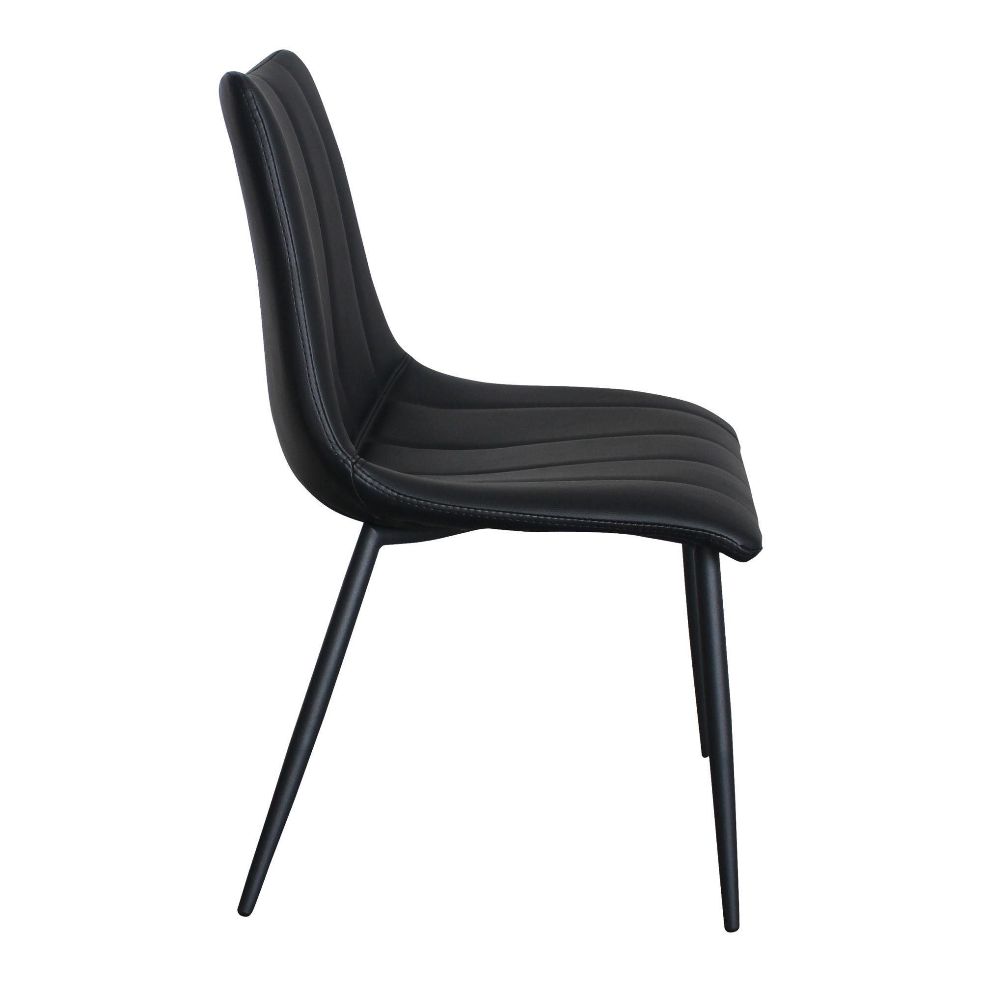 Alibi Dining Chair Matte Black - Set Of Two, by Moe's Home, 18" width x 33" height x 20" depth View 5