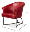 Nagel Distilled Leather Chair,New Rouge, Seating by Sarreid, 30" length x 33" width x 2" height thumbnail 13
