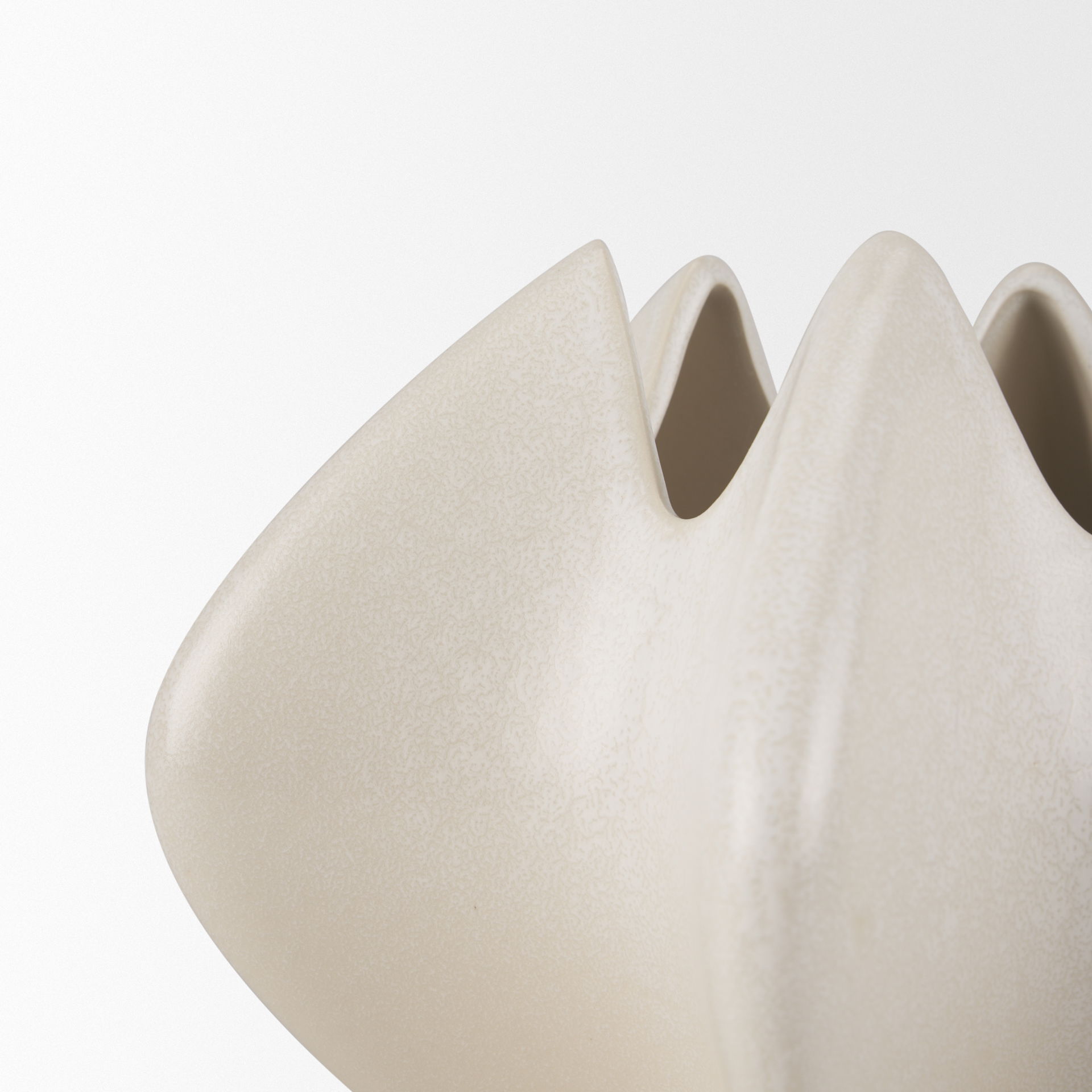 Ulrich Sculptural Cream Glazed Ceramic Vase large image 
