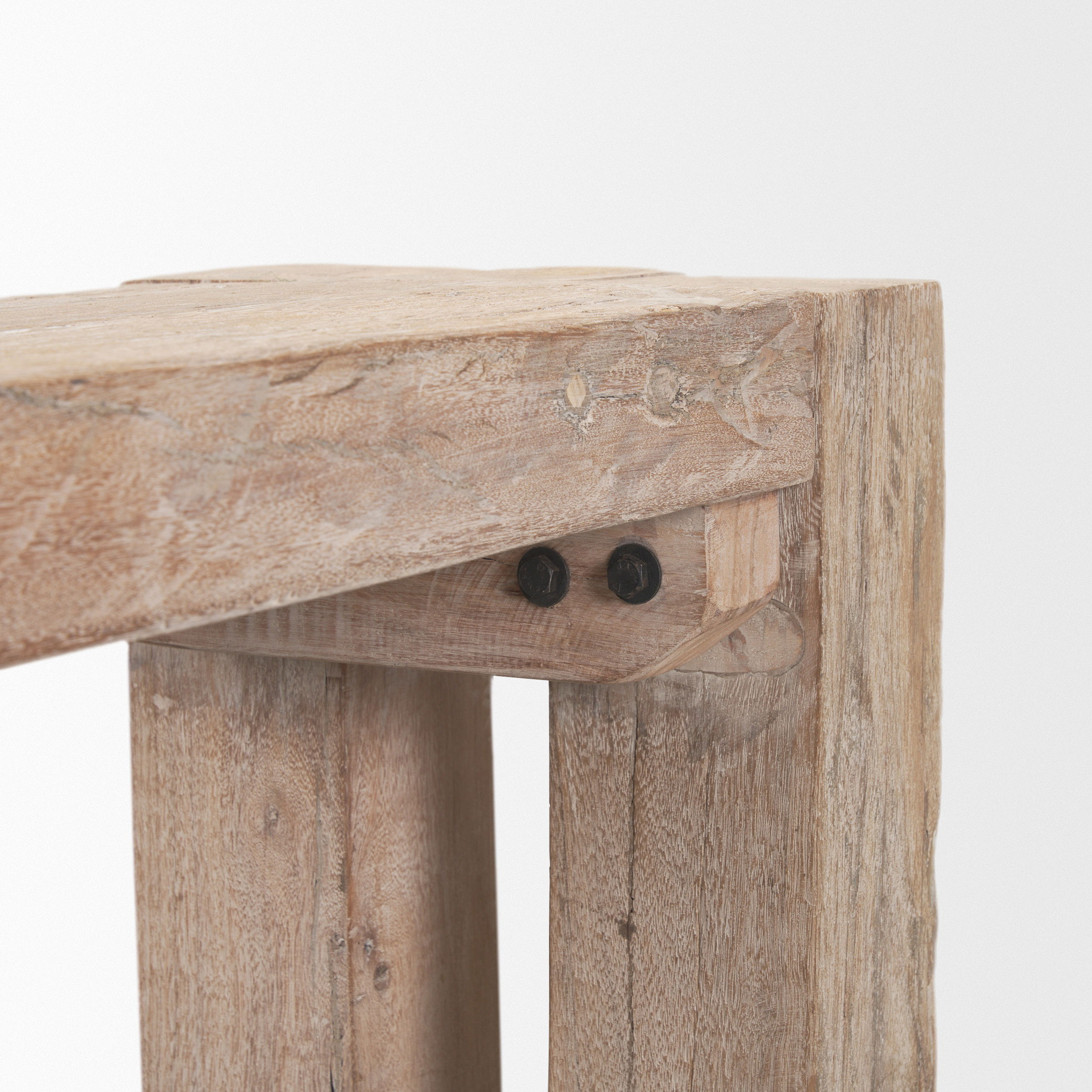 McArthur Whitewash Reclaimed Wood Bench, Benche by Mercana, 70" length x 14" width x 18" height View 9