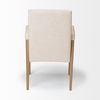 Palisades Cream Fabric Wrap Brown Wood Frame Dining Chair, by Mercana, 24.02" length x 25.59" width x 36.22" height thumbnail 6