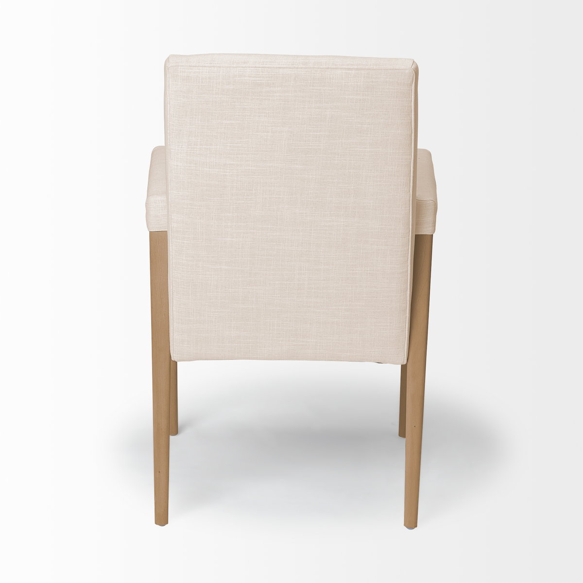 Palisades Curved Back Dining Side Chair | Cream Fabric with Brown Wood, Dining Chair by Mercana, 24.02" length x 25.59" width x 36.22" height View 6