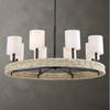 Faiyam 8 Light Rattan Chandelier, by Uttermost, 36.5" width x 18.25" height x 36.5" depth thumbnail 2