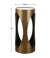 Achilles Brass Drink Table, Side & End Table by Uttermost, 11" width x 24" height x 11" depth thumbnail 3