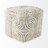 Amaya  Cream/Black/Gray Wool and Cotton Pouf thumbnail 3