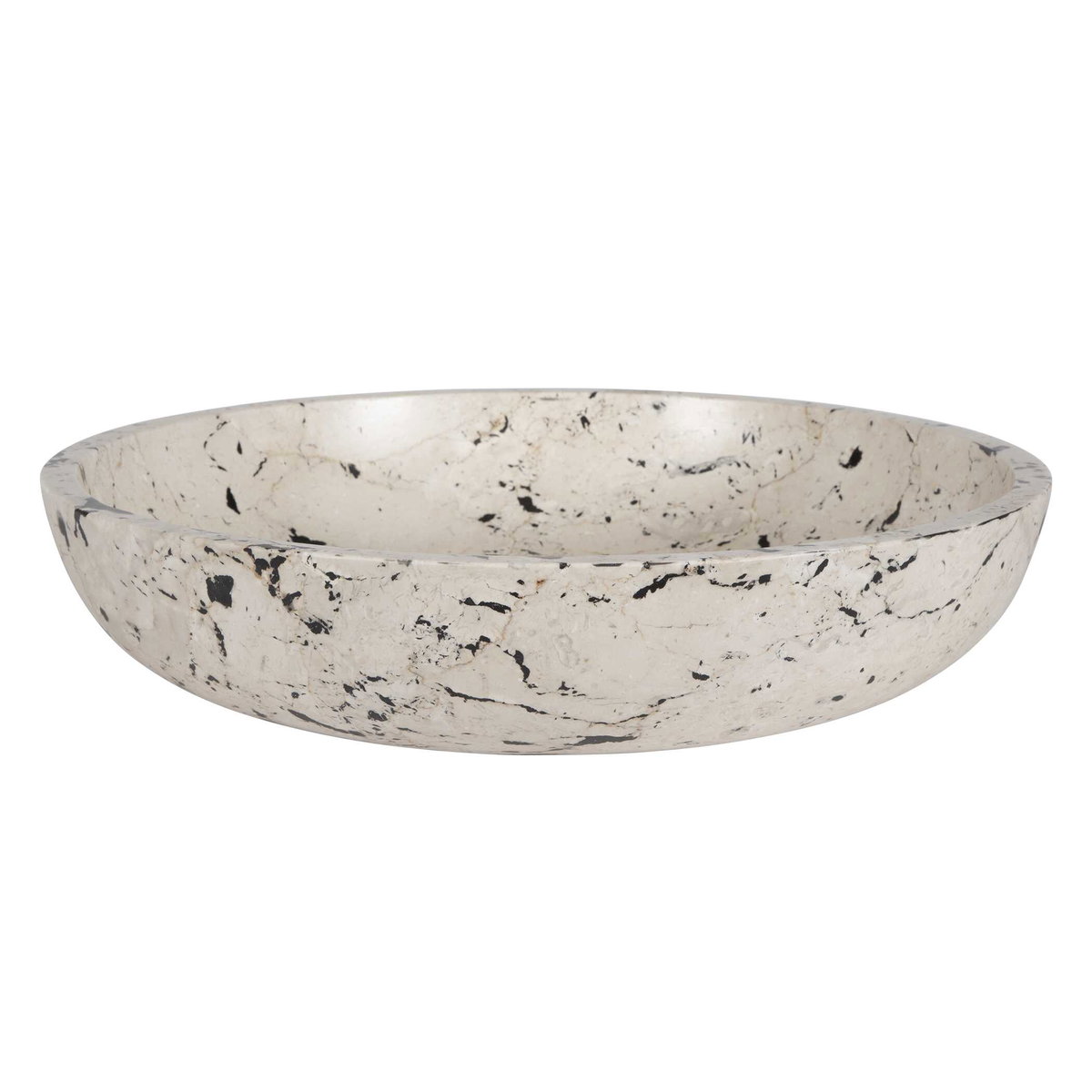 Nouveau Limestone Bowl, Decorative Tray by Uttermost, 18" width x 4" height x 18" depth View 4