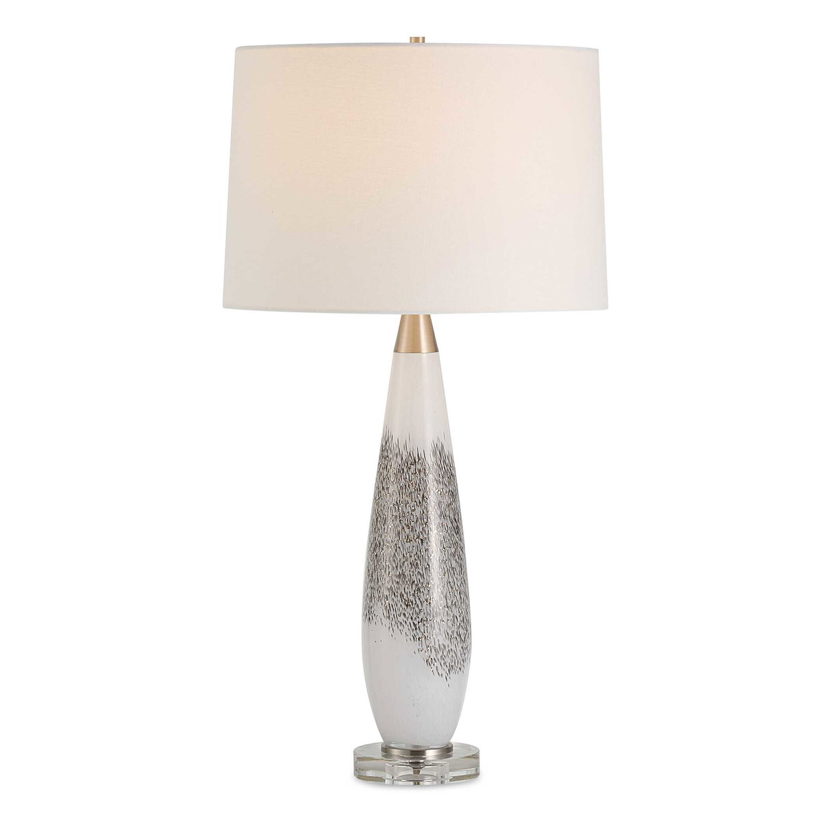 Quinn White & Silver Table Lamp, by Uttermost, 1'3" width x 2'4.75" height x 1'3" depth View 1