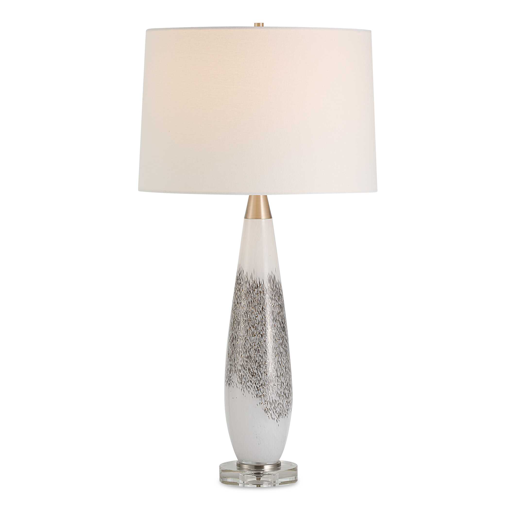 Quinn White & Silver Table Lamp, by Uttermost, 15" width x 28.75" height x 15" depth View 1
