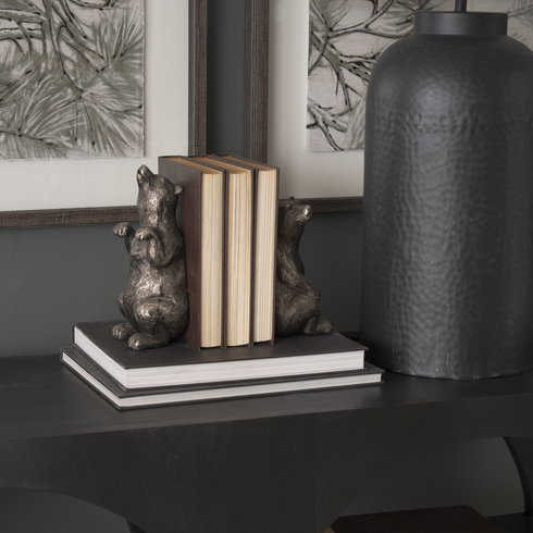 Sleuth (Set of 2) 9L x 8W Grizzly Bear Bookends