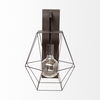 Cordova 12x19 Gray Metal Hanging Bulb Caged Wall Sconce thumbnail 1