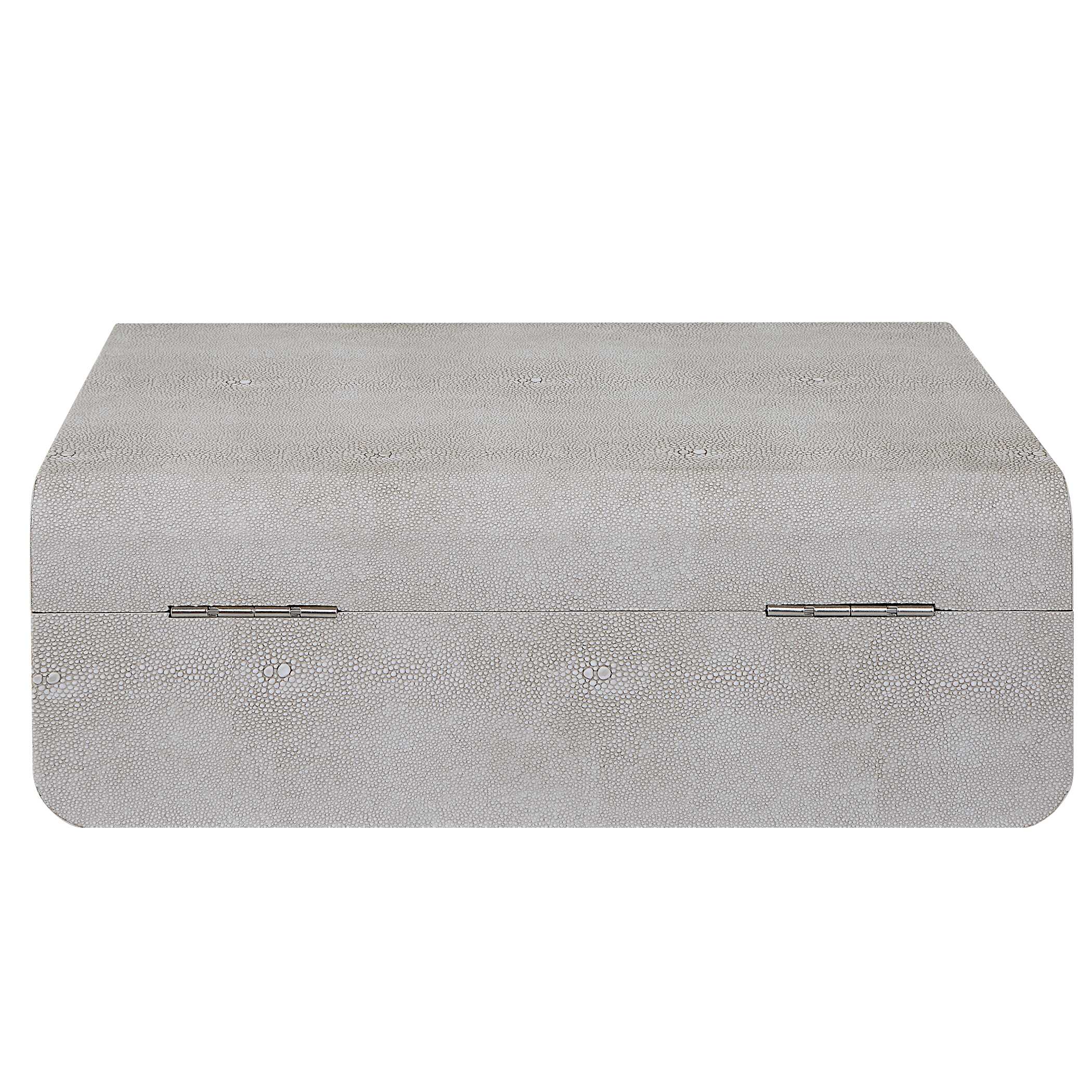 Lalique White Shagreen Box, Decorative by Uttermost, 12.87" width x 4.5" height x 9" depth View 6