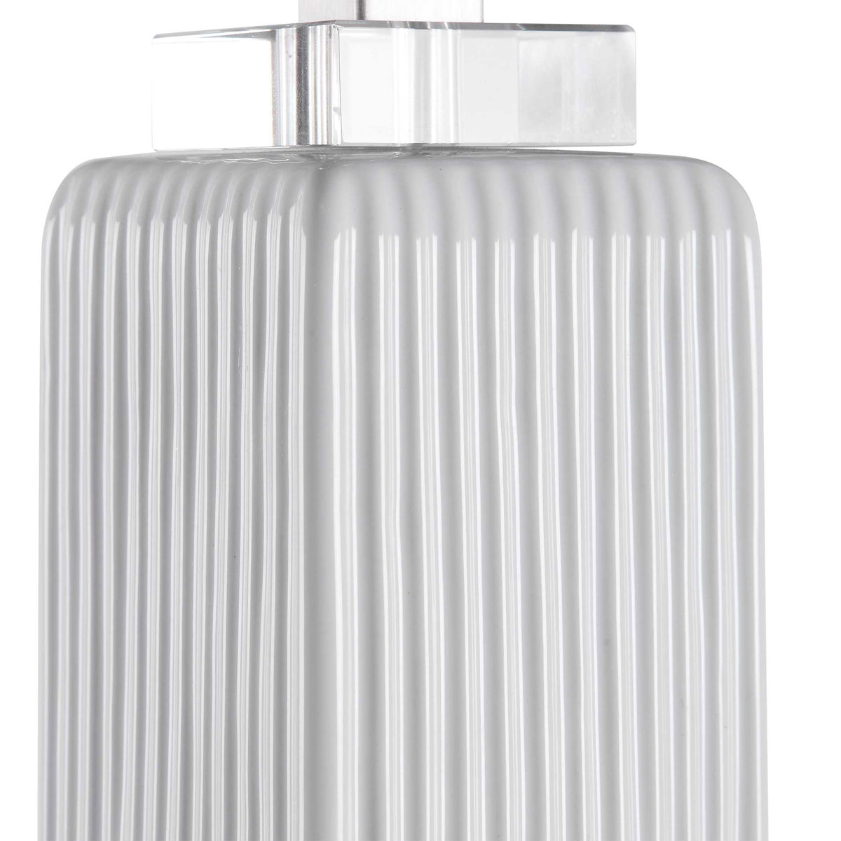 Bennett White Buffet Lamp, Table Lamp by Uttermost, 10" width x 32.5" height x 10" depth View 6