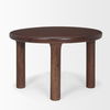 Soma 48' Red Brown Acacia Wood Round Dining Table, by Mercana, 48" length x 48" width x 30" height thumbnail 6