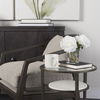 Felicity 15.8L X 15.8W X 22.5H Glass Top with White Marble Shelf and Antique Gold Base End/Side Table thumbnail 2