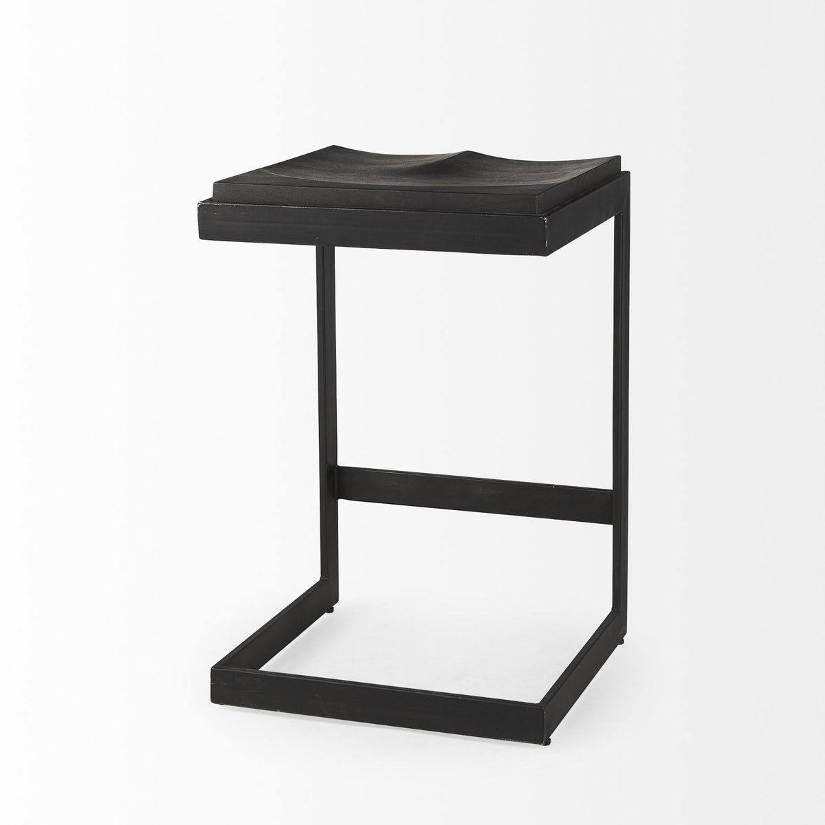 Kiran Backless 26in Seat Counter Stool | Black Wood with Black Metal, Counter & Bar Stool by Mercana, 17" length x 17" width x 26" height View 9