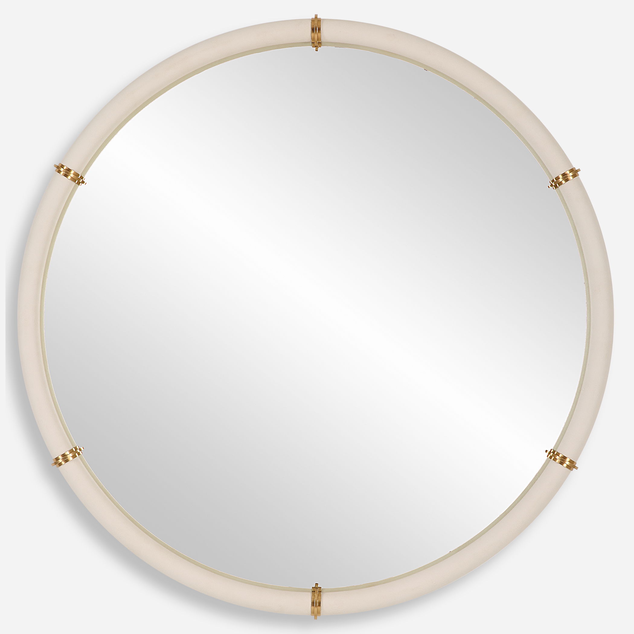 Cyprus White Round Mirror large image 