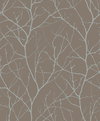 Trees Silhouette Mocha & Silver Wallpaper, by York Wall, 33' length x 1'8.8" width x 0.02" depth thumbnail