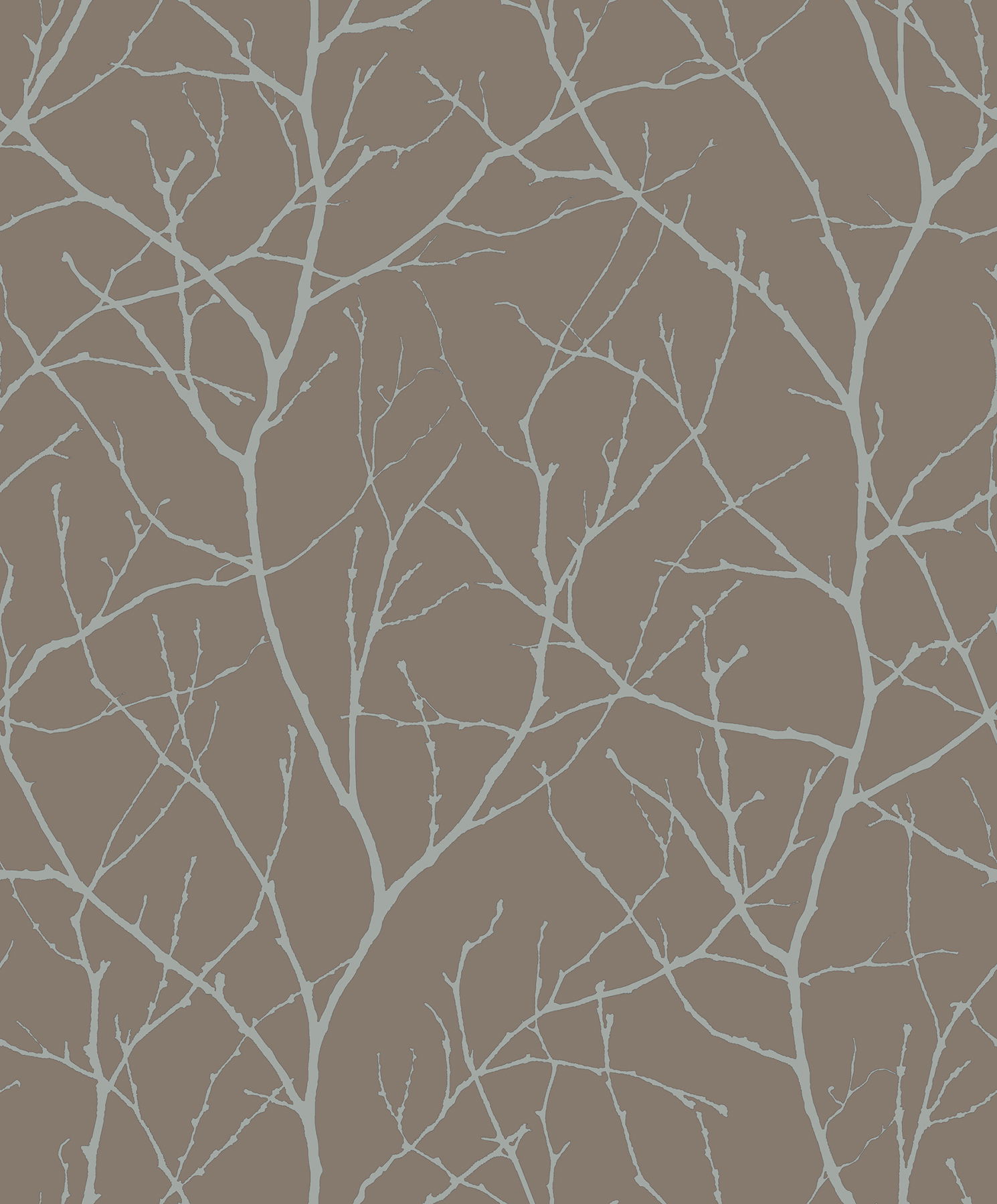 Trees Silhouette Mocha & Silver Wallpaper large image 