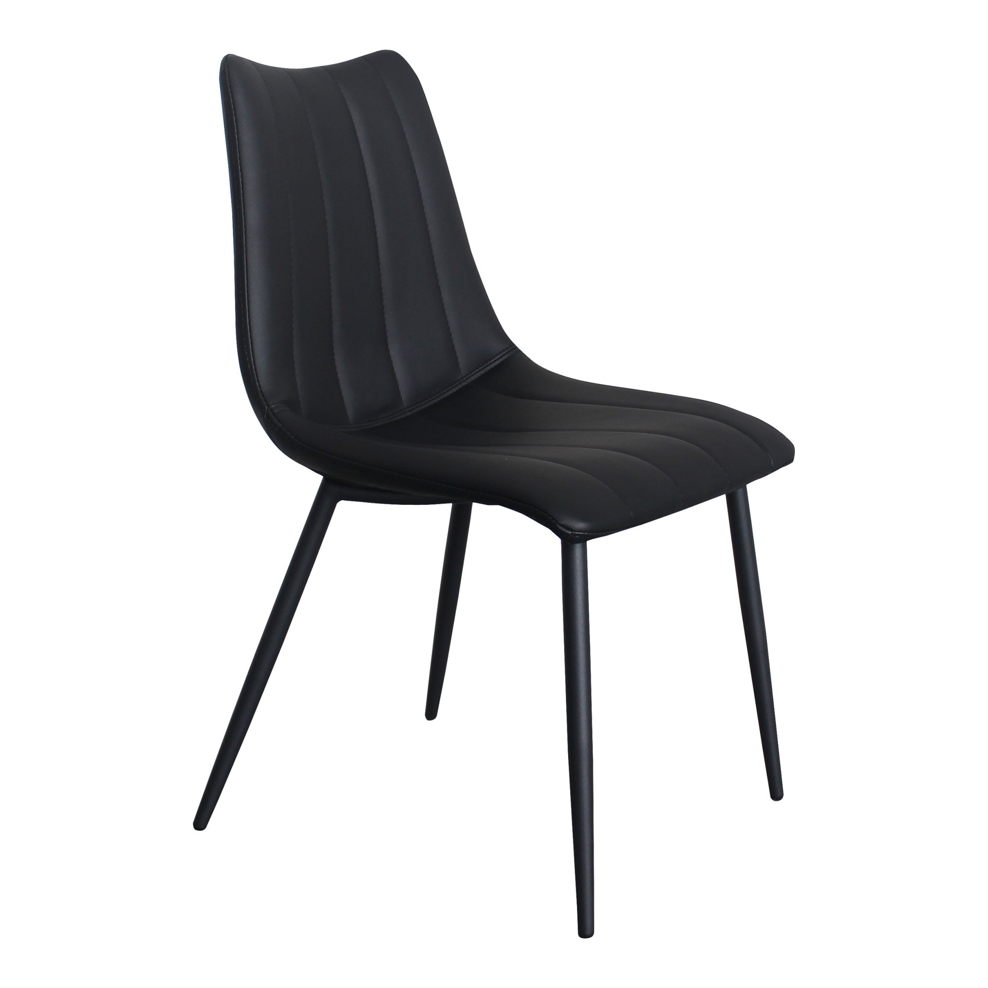 Alibi Dining Chair Matte Black - Set Of Two, by Moe's Home, 18" width x 33" height x 20" depth View 4