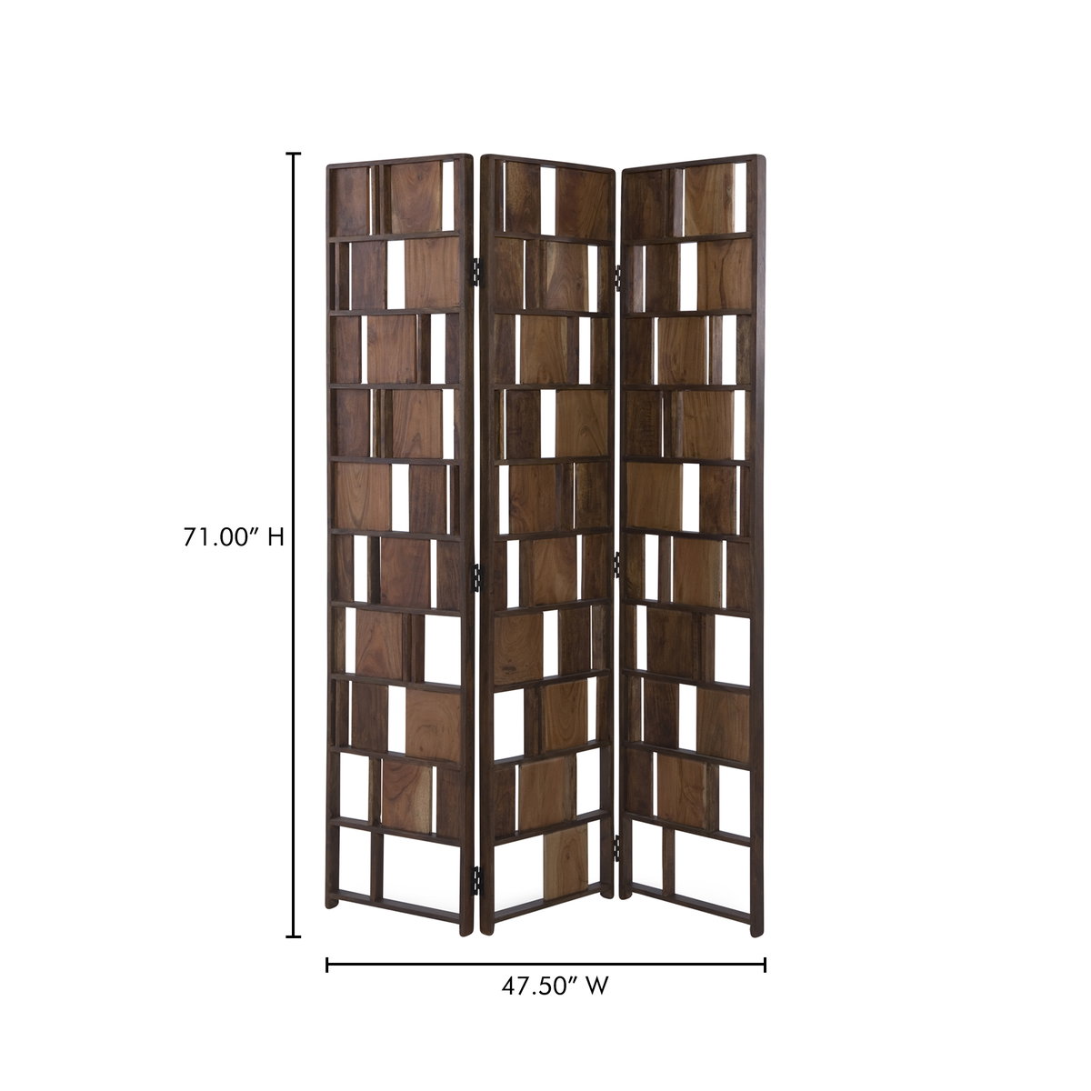 Multi Panel Screen, Room Divider by Moe's Home, 47.5" width x 71" height x 1.5" depth View 4