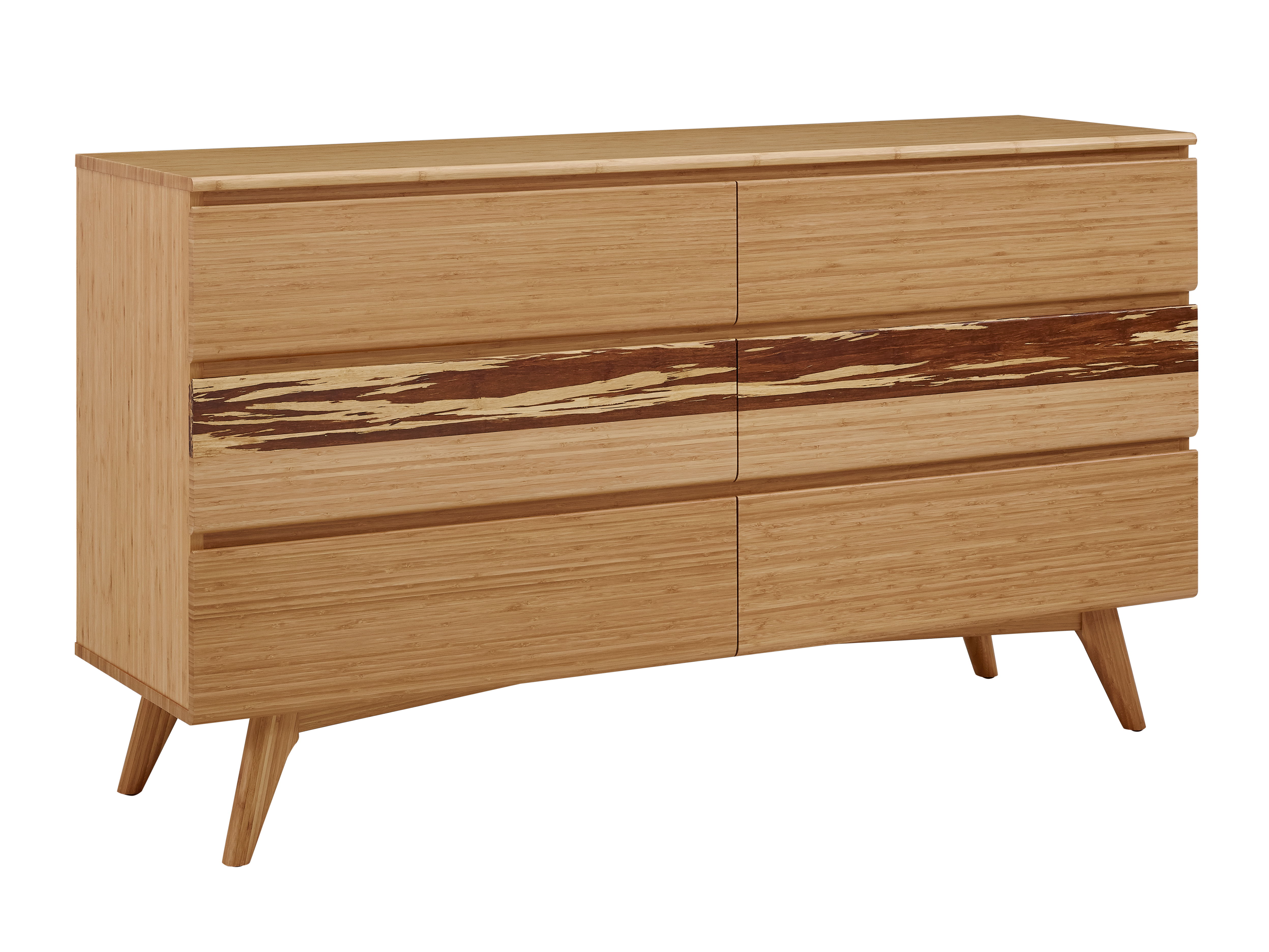Azara Six Drawer Double Dresser, Caramelized, by Greenington, 19" length x 64" width x 36" height View 7