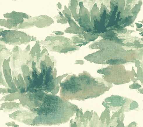 Water Lily Green Wallpaper