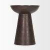 Novell Dark Brown Wood Pedestal Accent Table, Side & End Table by Mercana, 16" length x 16" width x 21" height thumbnail 5