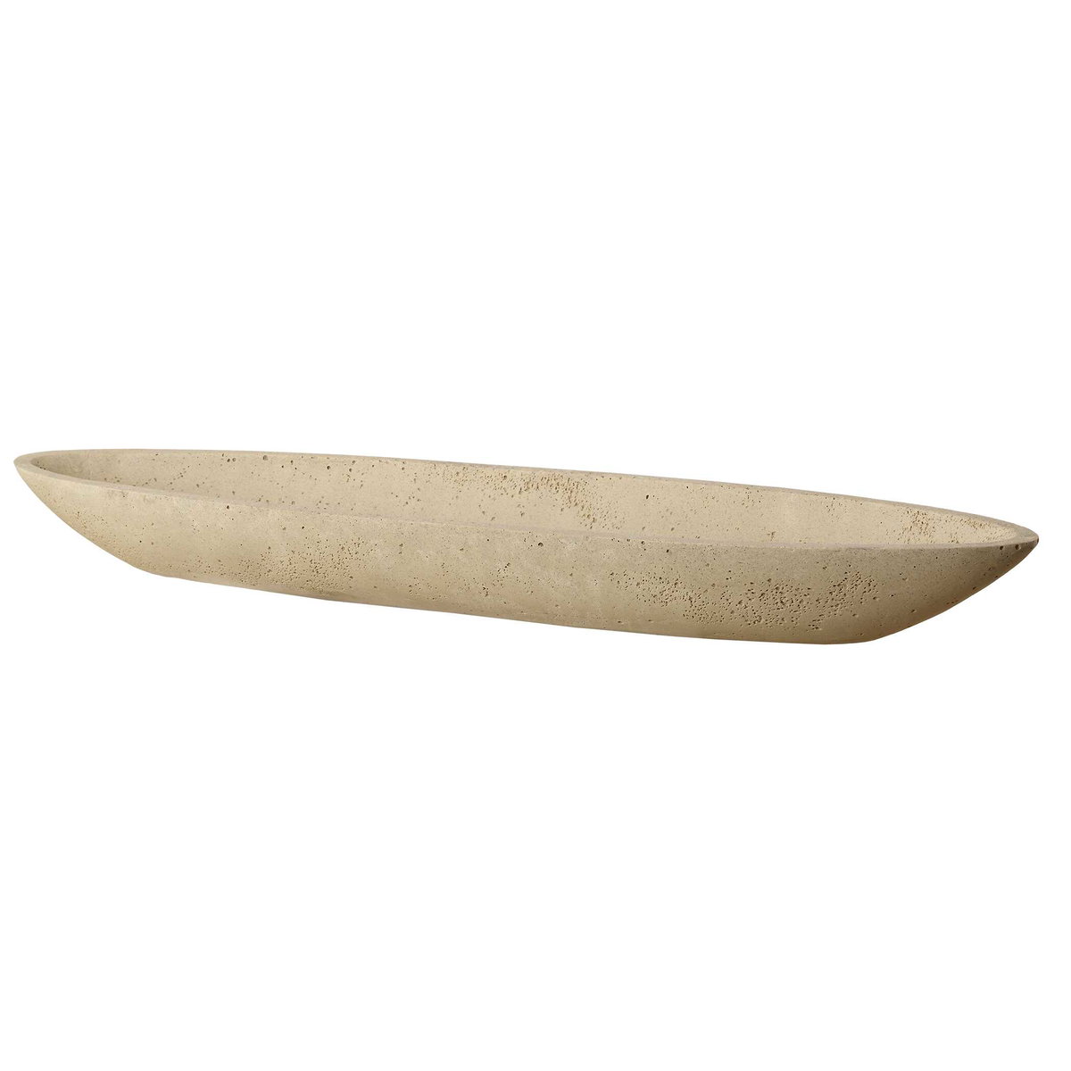 Vessel Cast Ivory Canoe Bowl, Decorative Tray by Uttermost, 29" width x 2.75" height x 6.5" depth View 4