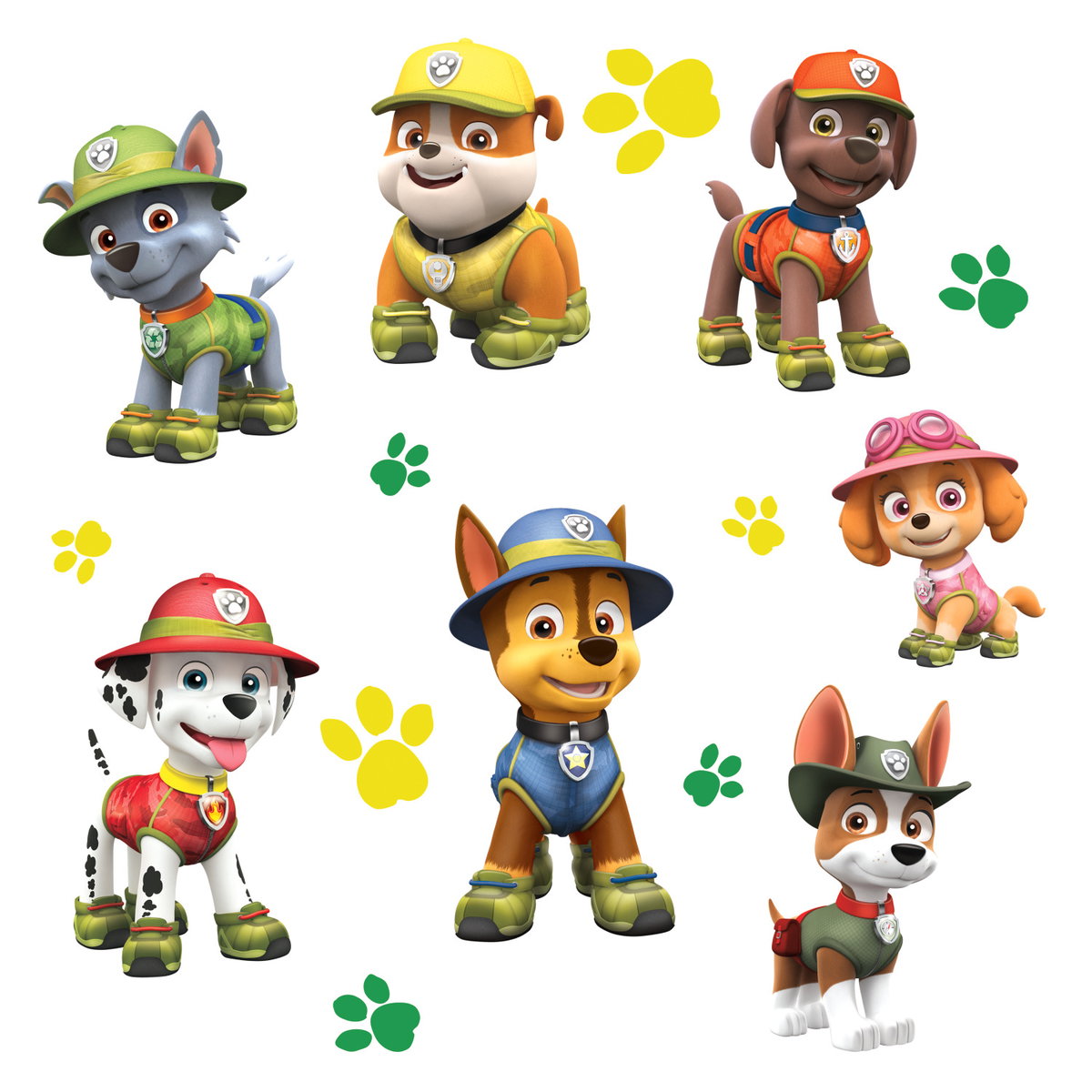 Paw Patrol Jungle Giant Wall Decals, by York Wall, 3' length x 1'5.25" width x 2.01" depth