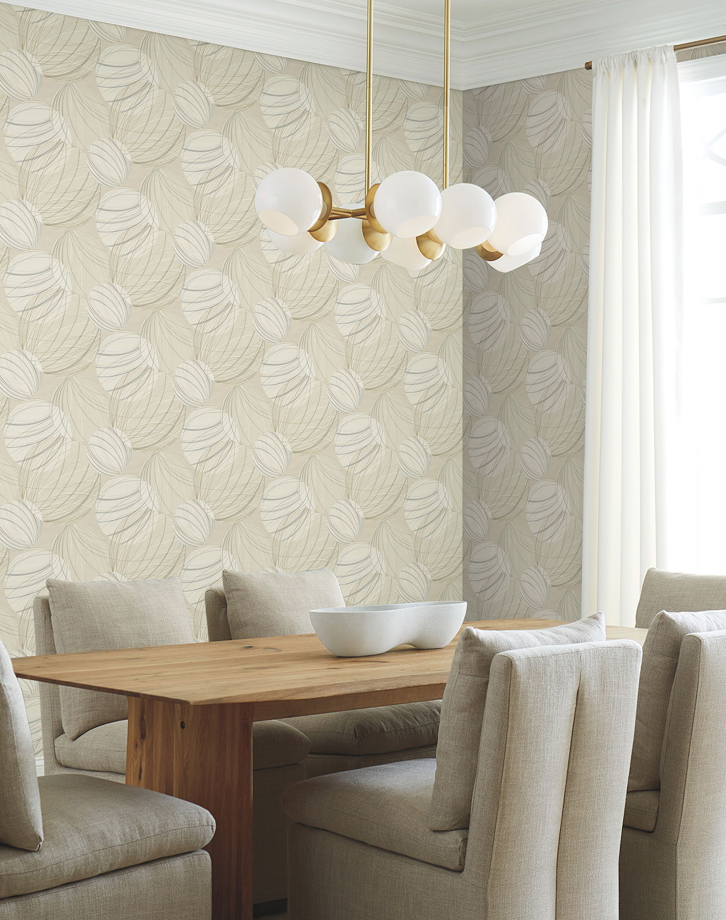 Floating Lanterns Taupe Wallpaper large image 