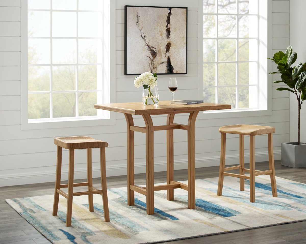 Tulip Bar Height Stool, Caramelized, (Set of 2), Counter & Bar Stool by Greenington, 18" length x 14" width x 30" height View 15
