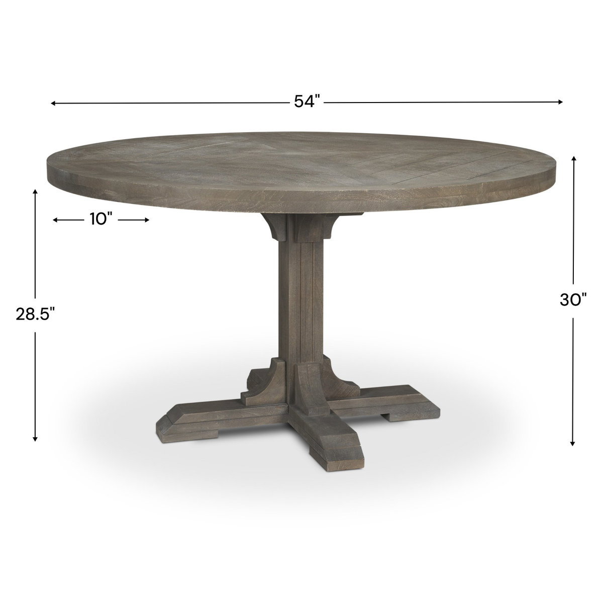 Barrett 54'L x 54'W Pedestal Dining Table | Modern | Brown Wood | Seats 4, by Mercana, 54" length x 54" width x 30" height View 4