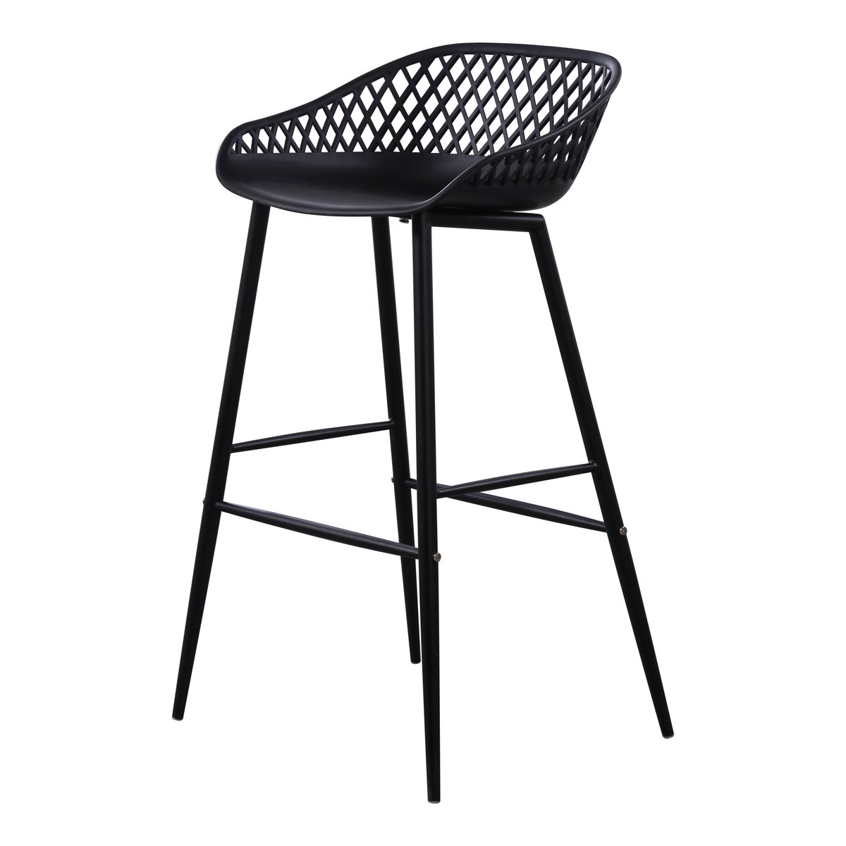 Piazza Outdoor Barstool Black - Set Of Two, Outdoor Chair by Moe's Home, 1'7.29" width x 3'1.2" height x 1'7.68" depth View 5