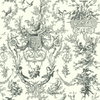 Old World Toile Black & White Wallpaper, by York Wall, 33' length x 1'8.5" width x 0.02" depth thumbnail