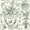 Old World Toile Black & White Wallpaper thumbnail 1