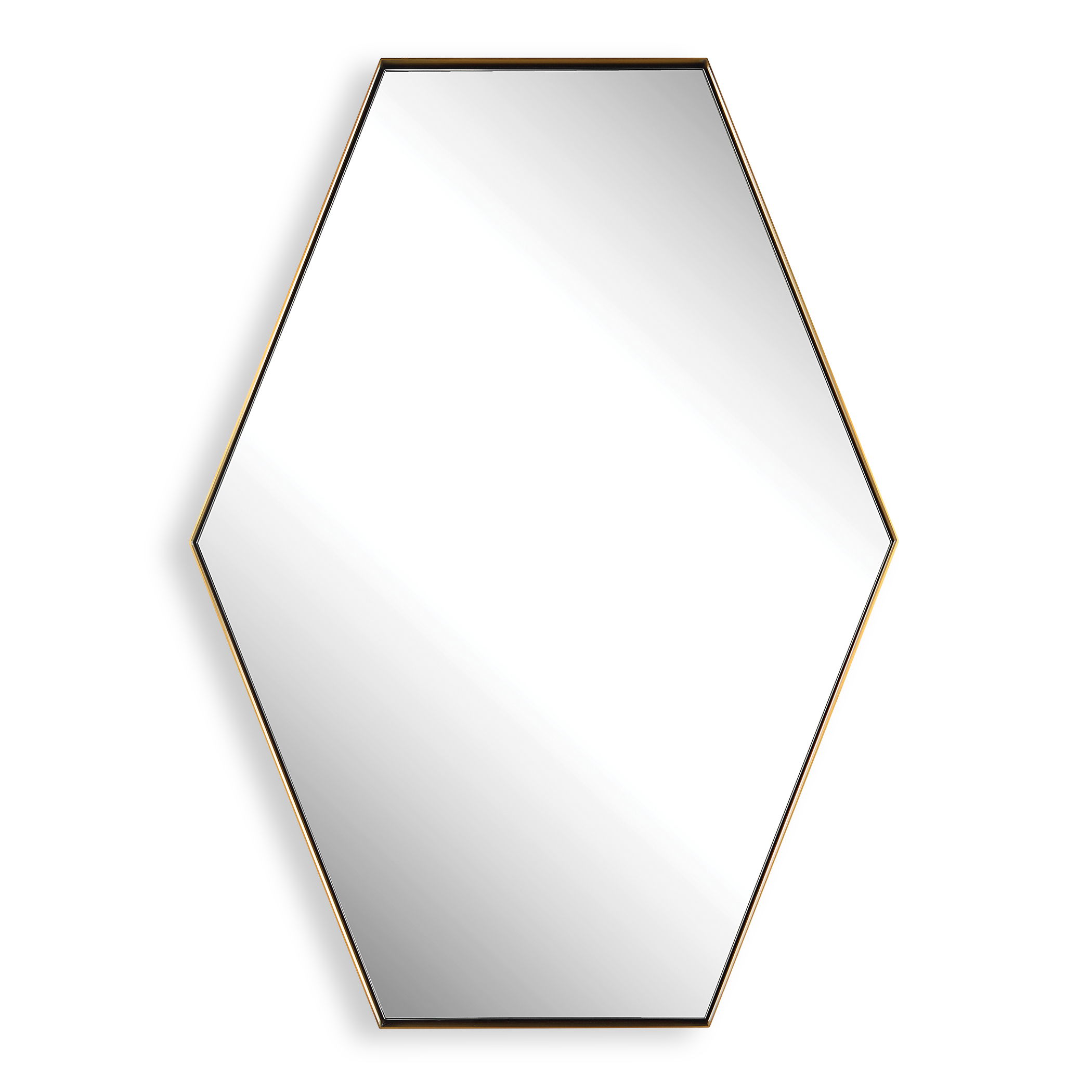 Ankara Brass Hexagon Mirror large image 